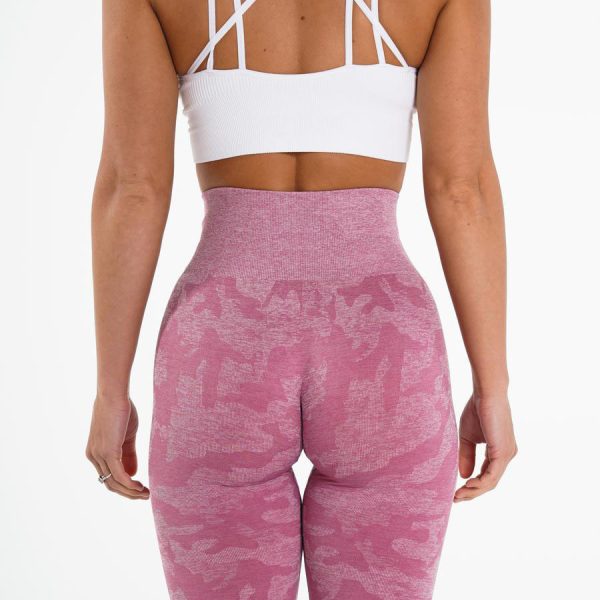 Fashion Snowflake Cropped Camouflage Jacquard Seamless Fitness Yoga Pants - Image 3