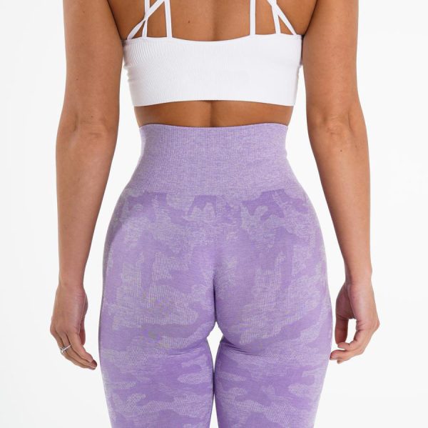 Fashion Snowflake Cropped Camouflage Jacquard Seamless Fitness Yoga Pants - Image 10
