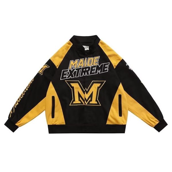 Embroidered Bomber Baseball Jacket - Image 3